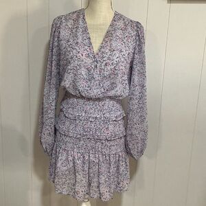 Storia Lavender Floral Long Sleeve Dress